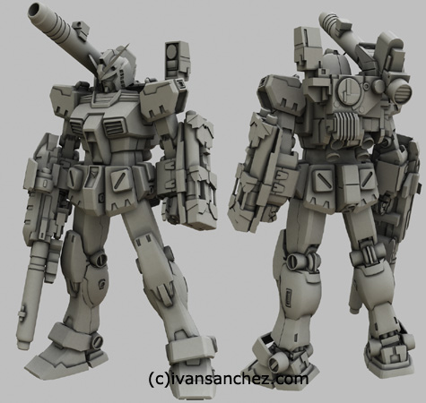 mobile suit gundam full armor gundam katoki hajime 3d mesh cg sandrum