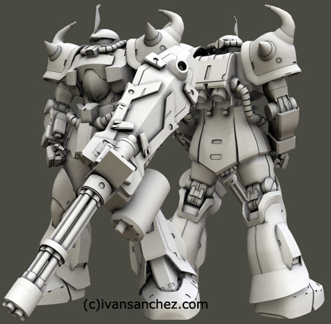 mobile suit gundam zaku II F2 ver 2 gouf custom J 3d mesh cg sandrum bonds of the battlefield senjo no kizuna