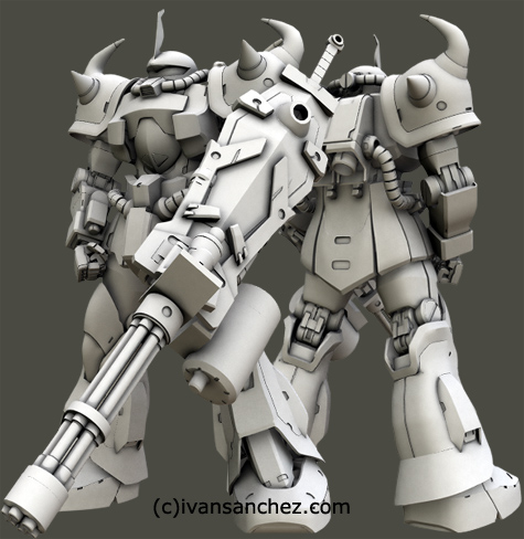 mobile suit gundam zaku II F2 ver 2 gouf custom J 3d mesh cg sandrum bonds of the battlefield senjo no kizuna 