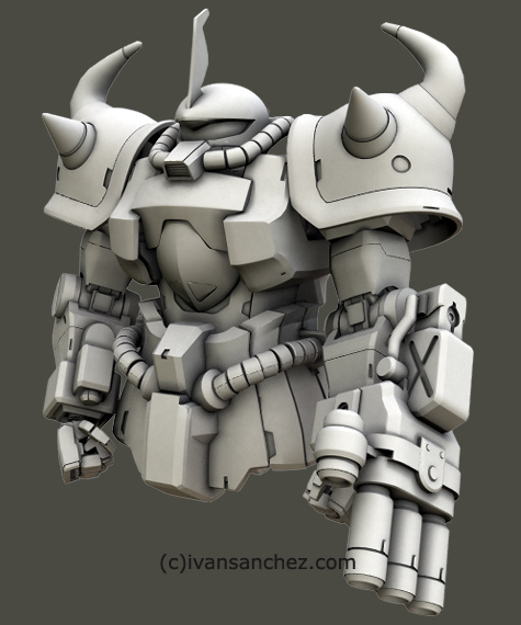 mobile suit gundam zaku II F2 ver 2 gouf custom J 3d mesh cg sandrum bonds of the battlefield senjo no kizuna