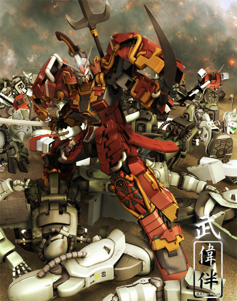 shin musha Gundam musou 3d gundam mesh cg sandrum 武者ガンダム