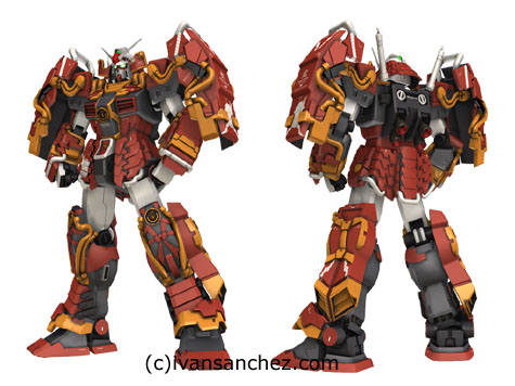 shin musha gundam 3d mesh cg sandrum