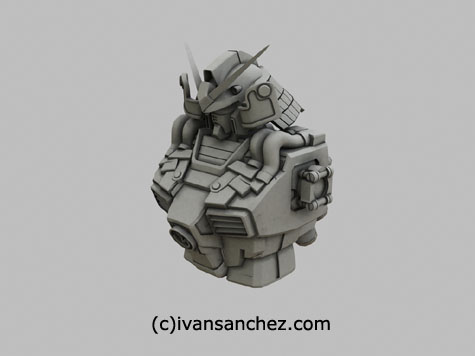shin musha gundam 3d mesh cg sandrum