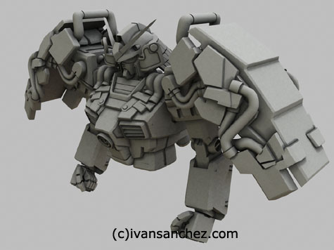 shin musha gundam 3d mesh cg sandrum