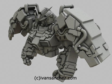 shin musha gundam 3d mesh cg sandrum