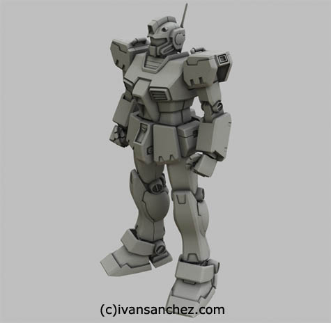 sandrum lightwave gundam gm 3d command kai mesh