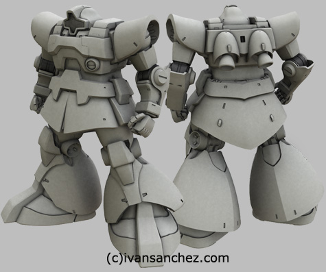 mobile suit gundam 0083 stardust memories rick dom xamel 3d mesh cg sandrum render
