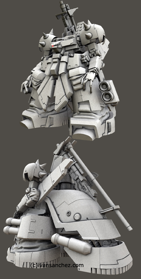 mobile suit gundam 0083 stardust memories rick dom xamel 3d mesh cg sandrum