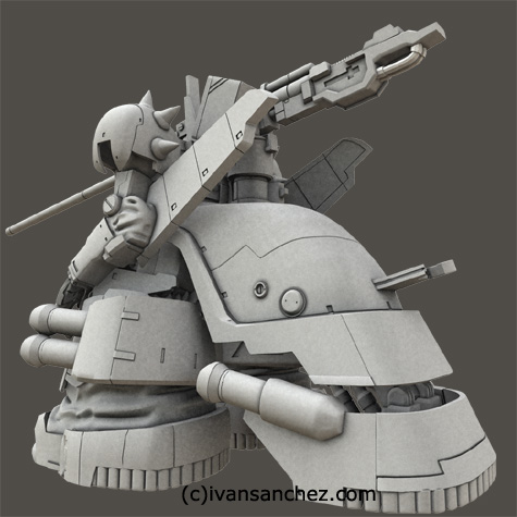mobile suit gundam 0083 stardust memories rick dom xamel 3d mesh cg sandrum
