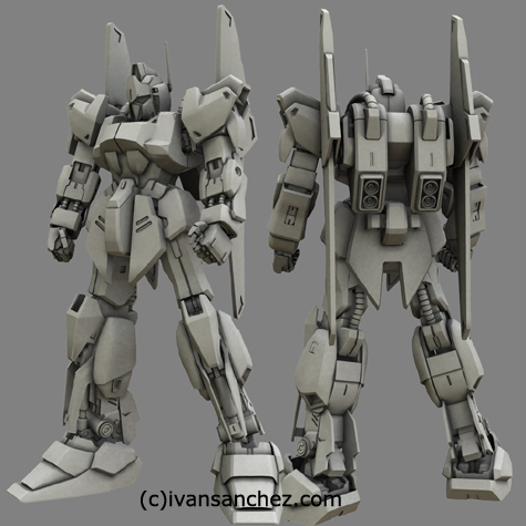 mobile suit delta zeta gundam char's quatro bajeena hyaku shiki kai plus 3d mesh cg sandrum