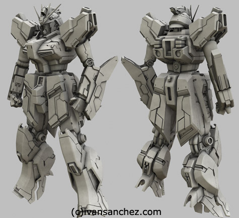 mobile suit gundam char's counterattack beltorchikas children hi nu hi-nu nightingale sazabi 3d mesh cg sandrum