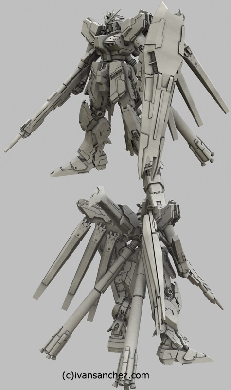mobile suit gundam char's counterattack beltorchikas children hi nu hi-nu nightingale sazabi 3d mesh cg sandrum