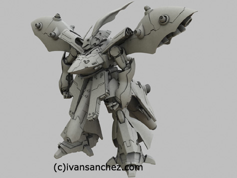 mobile suit gundam char's counterattack beltorchikas children hi nu hi-nu nightingale sazabi 3d mesh cg sandrum