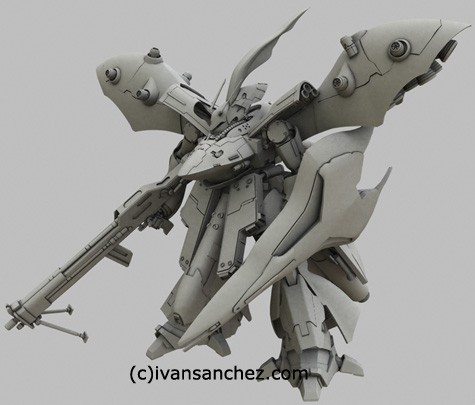 mobile suit gundam char's counterattack beltorchikas children hi nu hi-nu nightingale sazabi 3d mesh cg sandrum