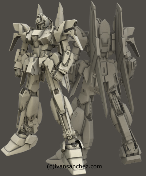 mobile suit delta plus zeta gundam char's quatro bajeena hyaku shiki kai  plus 3d mesh cg sandrum