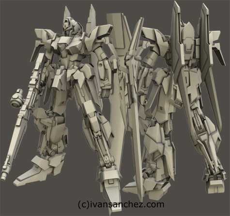 mobile suit delta plus zeta gundam char's quatro bajeena hyaku shiki kai  plus 3d mesh cg sandrum