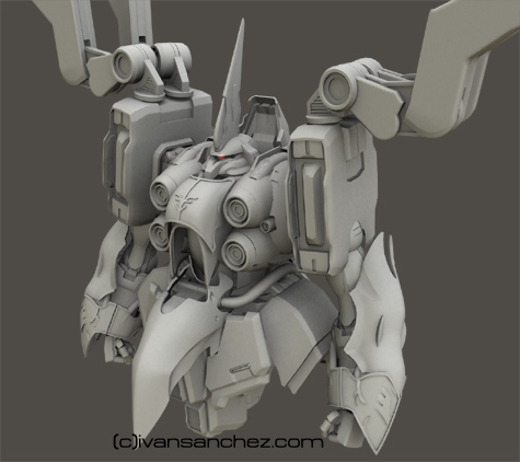 mobile suit gundam Unicorn Destroy mode 3d mesh cg sandrum Kshatriya