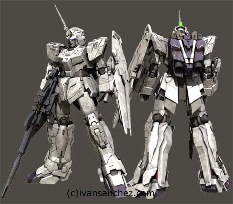mobile suit gundam Unicorn Destroy mode 3d mesh cg sandrum