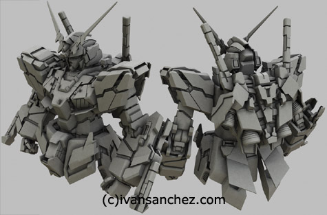 mobile suit gundam Unicorn Destroy mode 3d mesh cg sandrum