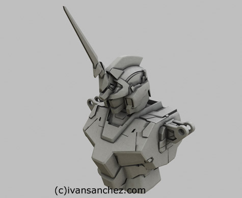 mobile suit gundam Unicorn Destroy mode 3d mesh cg sandrum
