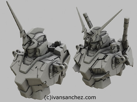 mobile suit gundam Unicorn Destroy mode 3d mesh cg sandrum