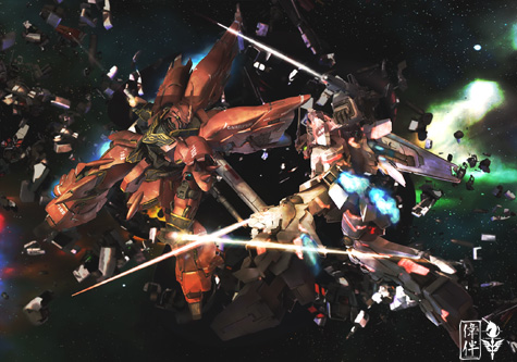 Master Grade gundam 1/100 unicorn sinanju shinanju ユニコーン　impulse musou 3d gundam mesh cg sandrum 武者ガンダム