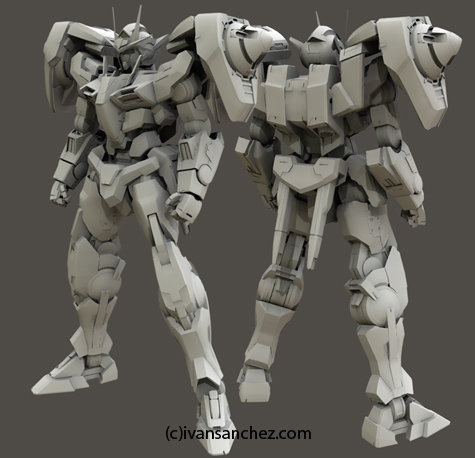 mobile suit gundam 00 double 0 raiser riser 3d mesh cg sandrum