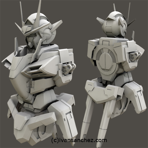 mobile suit gundam 00 double 0 raiser riser 3d mesh cg sandrum