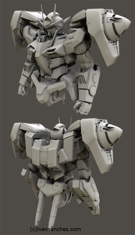 mobile suit gundam 00 double 0 raiser riser 3d mesh cg sandrum