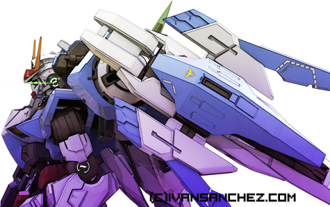 mobile suit gundam 00 double 0 raiser riser 3d mesh cg sandrum