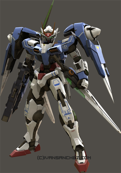 mobile suit gundam 00 double 0 raiser riser 3d mesh cg sandrum