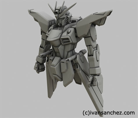 freedom gundam 3d mesh sandrum
