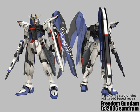CG freedom gundam 3d mesh sandrum