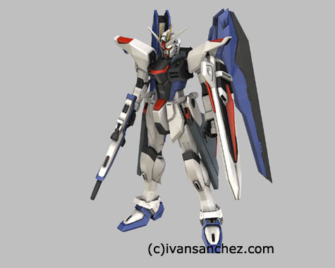 freedom gundam 3d mesh sandrum