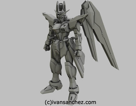 freedom wing gundam 3d mesh sandrum
