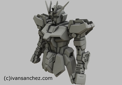 strike gundam 3d mesh sandrum