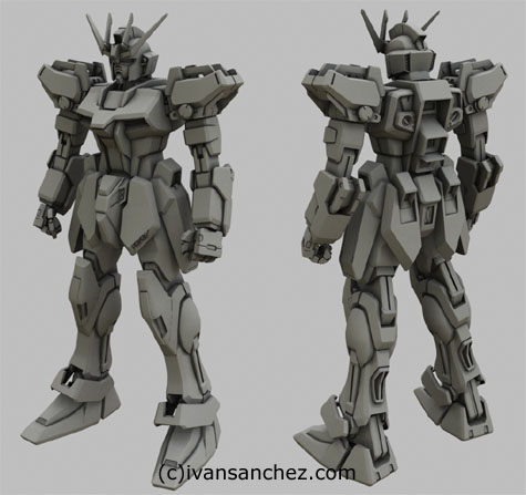 strike gundam 3d mesh sandrum