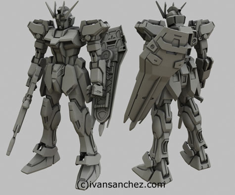 strike gundam 3d mesh sandrum