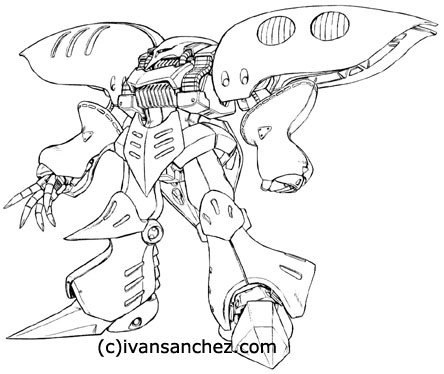 zeta gundam qubeley mkII advance of z 3d mesh cg sandrum