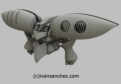 zeta gundam qubeley mkII advance of z 3d mesh cg sandrum