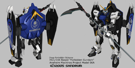forbidden blue gundam 3d mesh sandrum