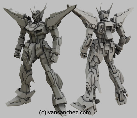mobile suit gundam akatsuki oowashi owashi shiranui mode 3d mesh cg sandrum