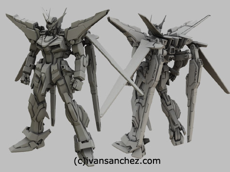 mobile suit gundam akatsuki oowashi owashi shiranui mode 3d mesh cg sandrum