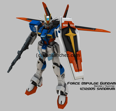 mobile suit gundam seed destiny force sword blast impulse 3d mesh cg sandrum