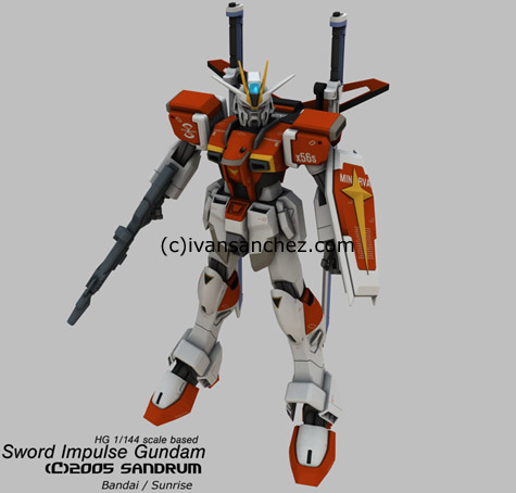 mobile suit gundam seed destiny force sword blast impulse 3d mesh cg sandrum