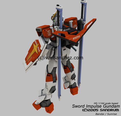 mobile suit gundam seed destiny force sword blast impulse 3d mesh cg sandrum