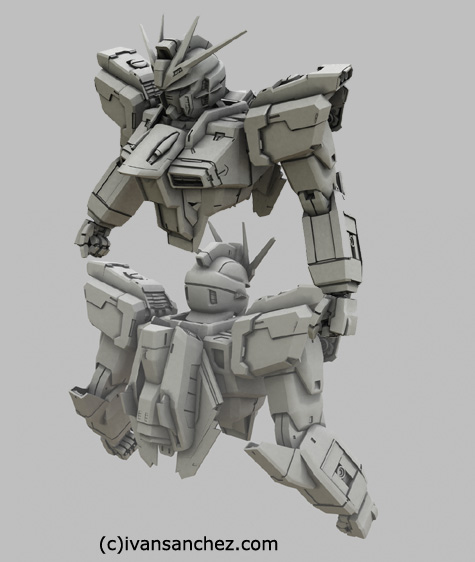 mobile suit gundam seed destiny impulse gundam force sword blast 3d mesh cg sandrum