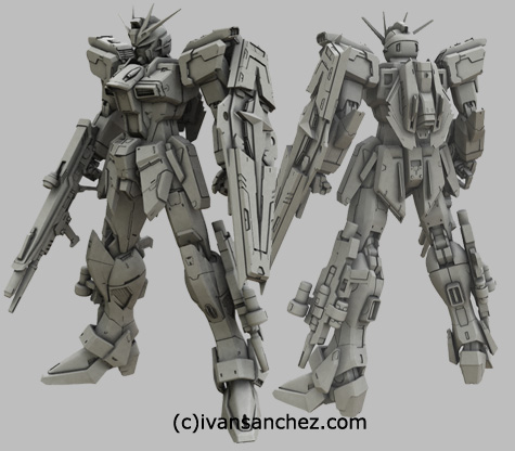 mobile suit gundam seed destiny impulse gundam force sword blast 3d mesh cg sandrum