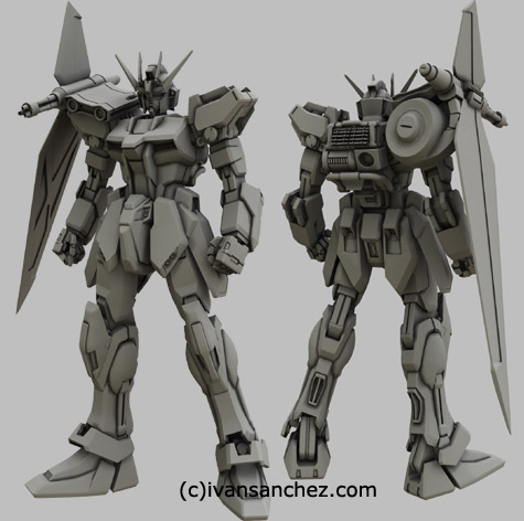 launcher strike gundam seed 3d mesh cg sandrum