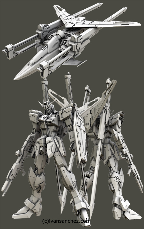 mobile suit gundam seed destiny impulse gundam MG force sword blast 3d mesh cg sandrum